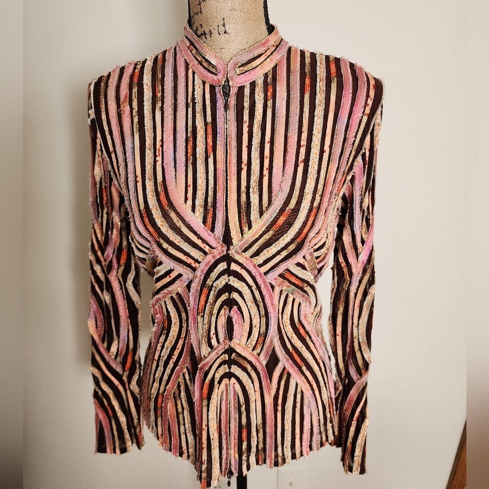 Alexandra Rosati Designer Multi-Color Mesh Geomet… - image 1